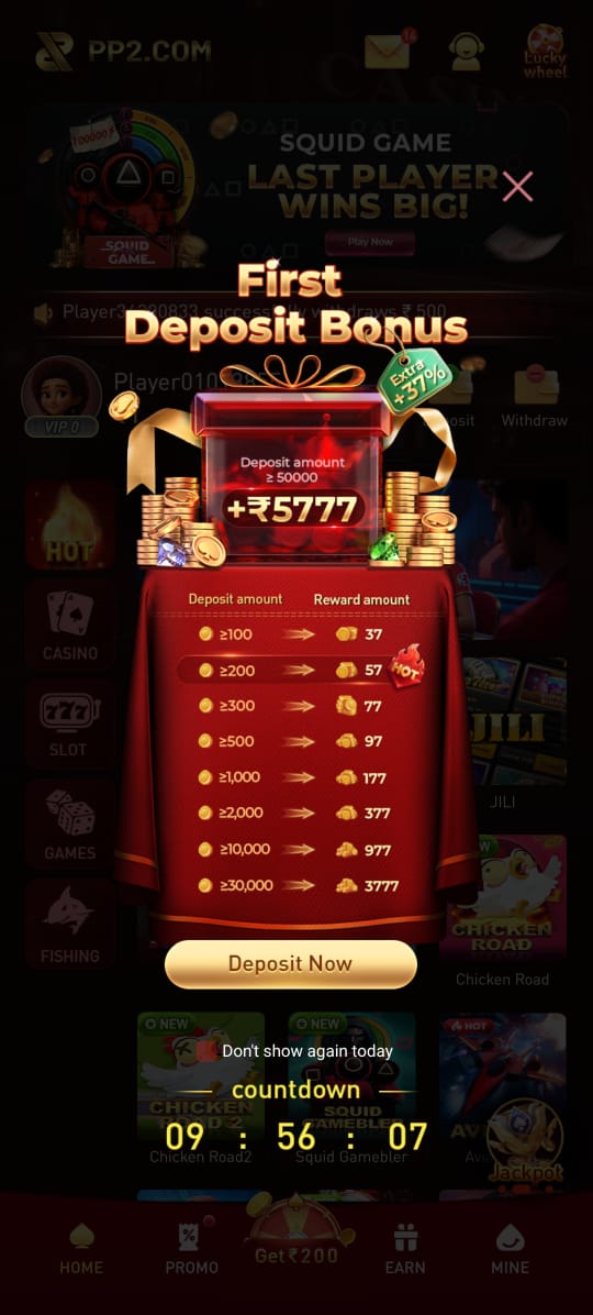 PP2 Game Deposit and Bonus Offer